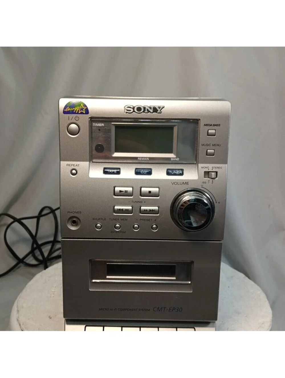 Sony HCD-EP30 Micro Hi-Fi Stereo CD AM FM Cassette Shelf System Tested Working